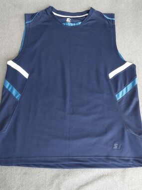 Starter Men’s Blue Sapphire Sleeveless Performance Workout Shirt Medium